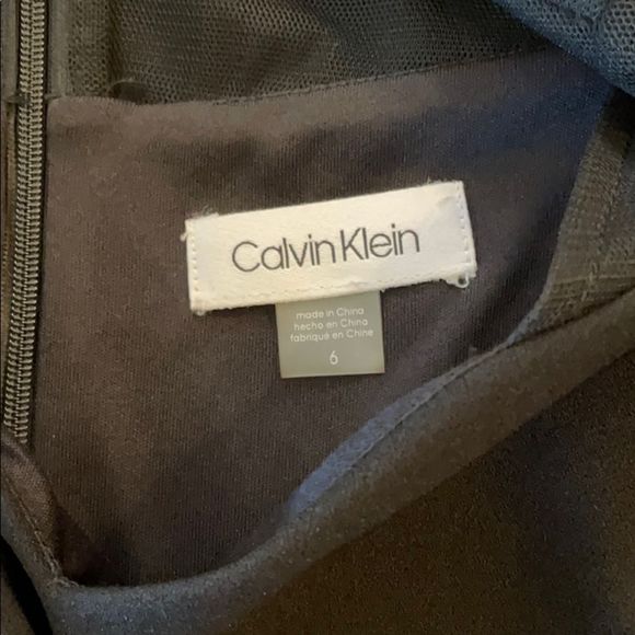 Calvin Klein Sheer Top MIDI Dress Black Size 6 - Picture 8 of 8